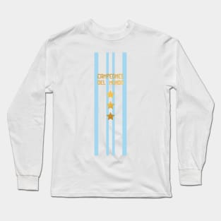 Argentina Jersey 3 Stars World Champions Long Sleeve T-Shirt